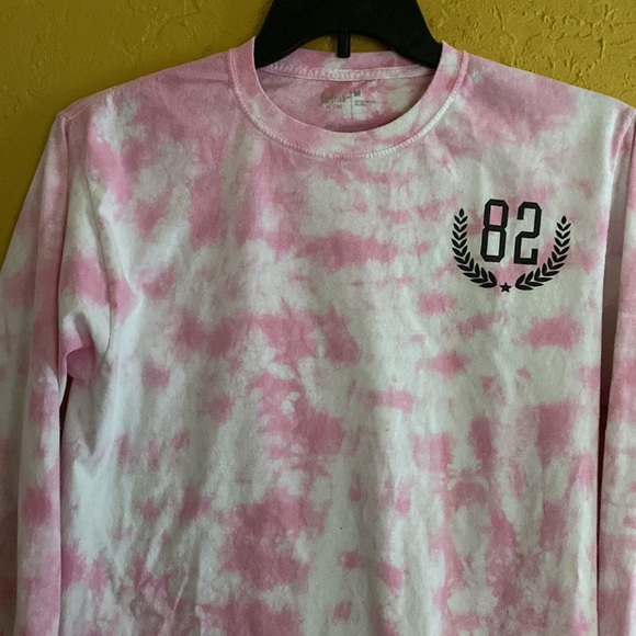 Tie-dye long sleeve shirt pink and white - Picture 2 of 5